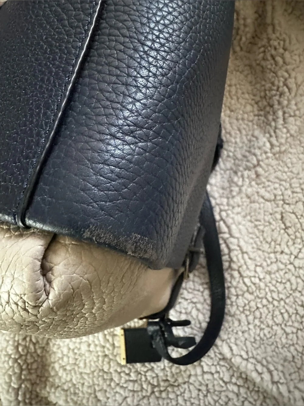 Kate Spade Brandy Holden Street Two-Tone Purse Blue Cream Leather Bag (see phot)